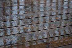 Water on slippery decking Water on slippery decking